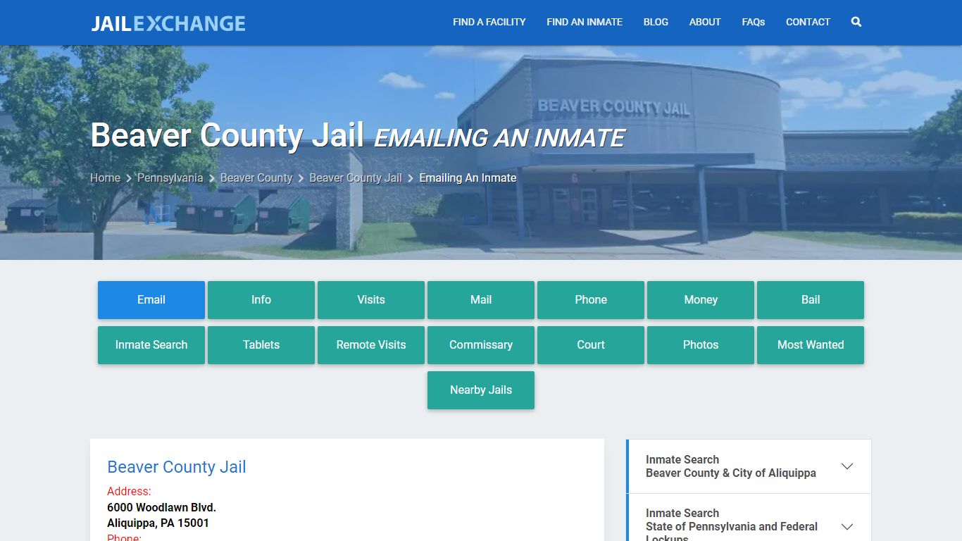 Inmate Text, Email - Beaver County Jail, PA - Jail Exchange